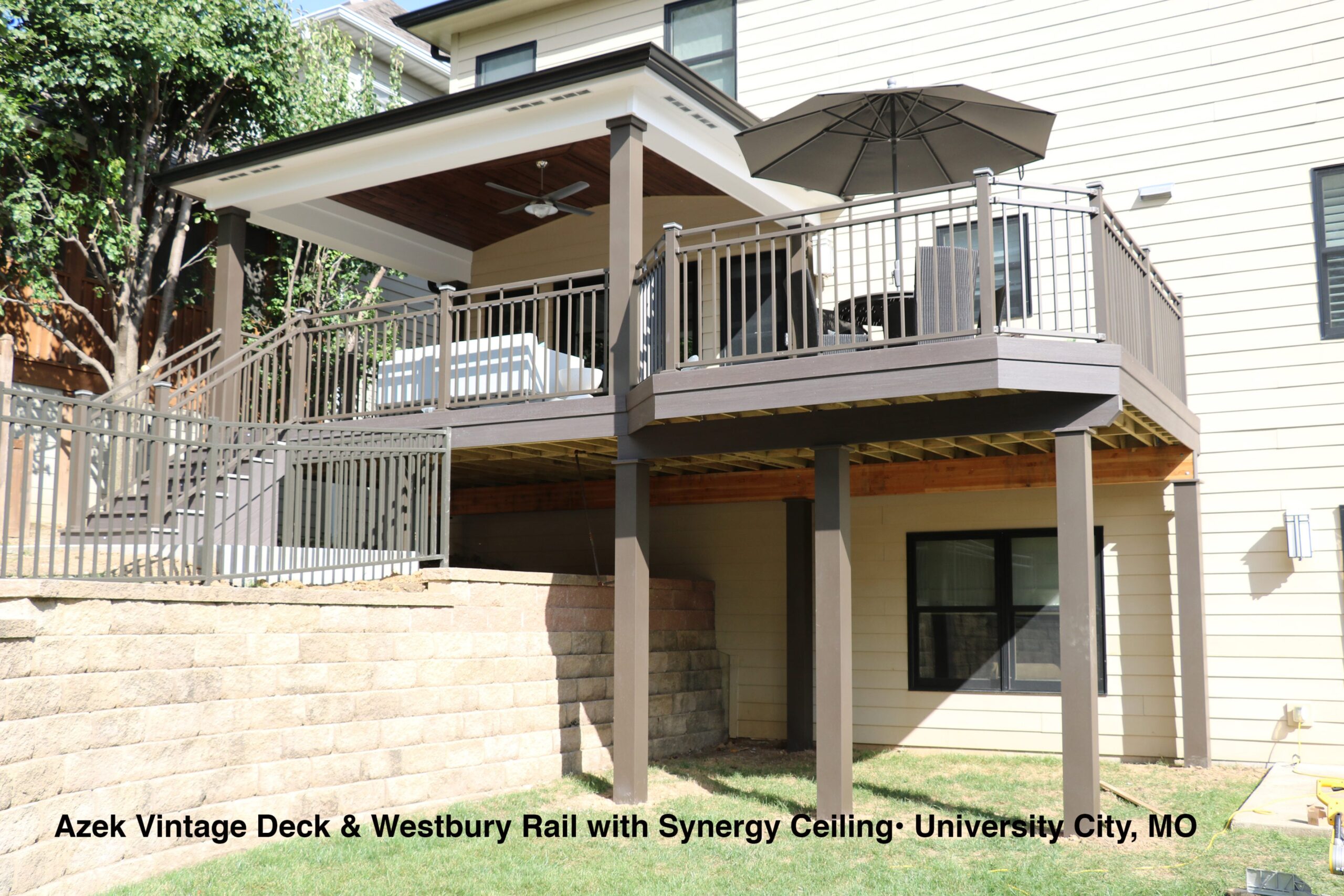 Azek Vintage Deck, Westbury Rail with Synergy Ceiling